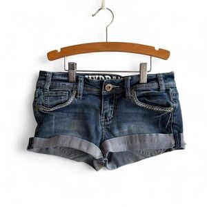 Low Rise Hydraulic Denim Shorts Size 5/6